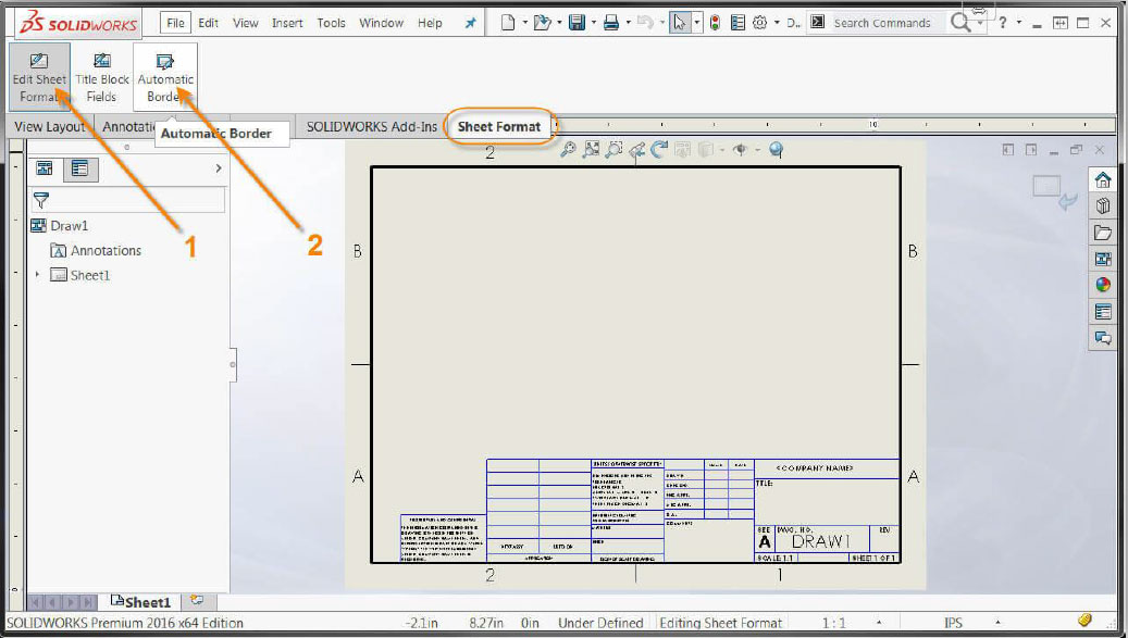 New Features in SOLIDWORKS 2016 : Automatic Border