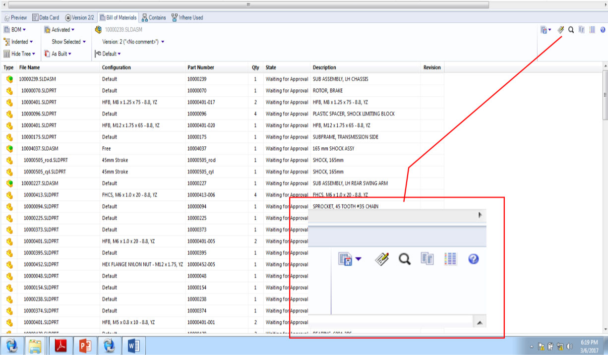 SOLIDWORKS PDM BOM