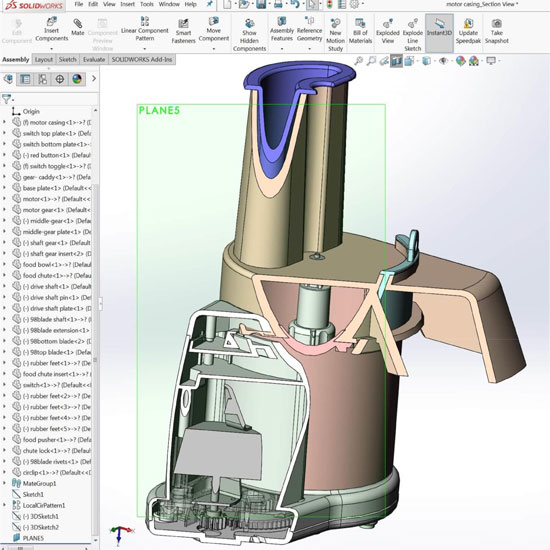 aligned section view solidworks