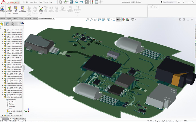 Multilayer internal view - SOLIDWORKS PCB
