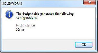   Generate Design Tables in SOLIDWORKS