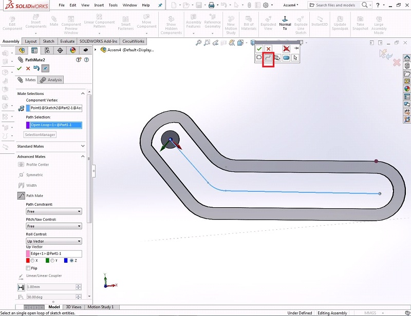Path Selection SOLIDWORKS