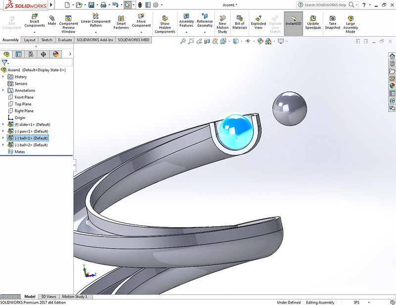 Gravitational property in solidworks
