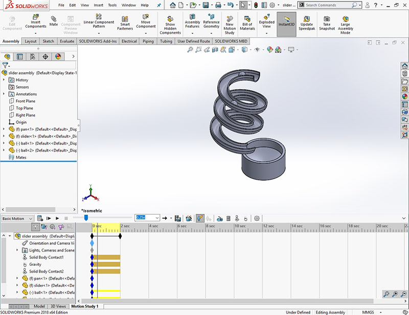 calculate Motion Analysis by clicking calculate