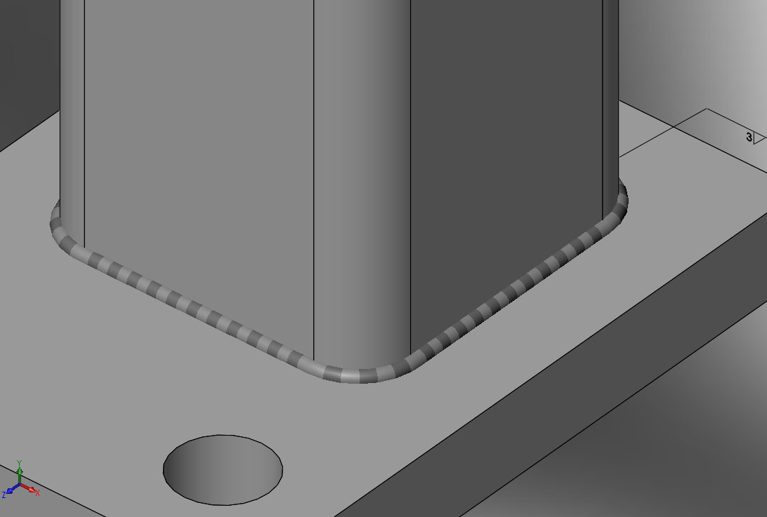 weld bead is created in SOLIDWORKS