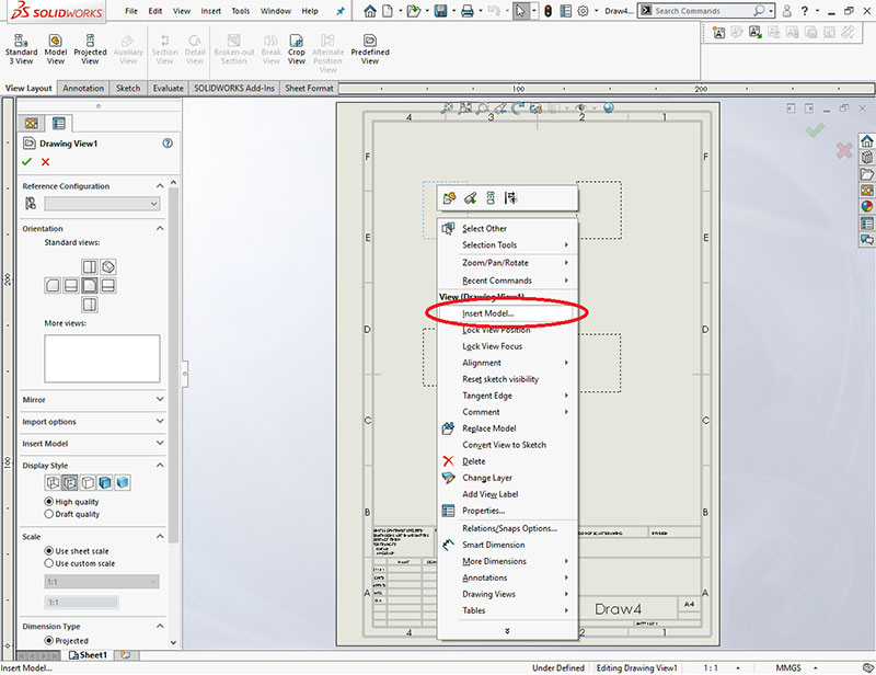 Adding SOLIDWORKS Pre-Defined Views 