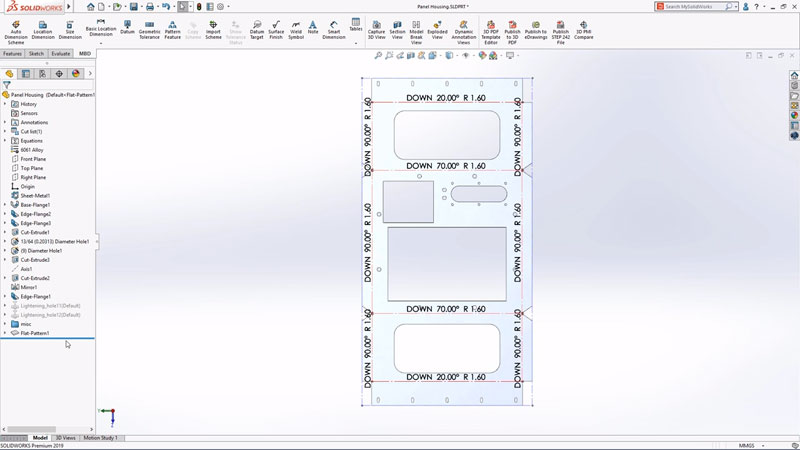 Inserting bend notes within SOLIDWORKS MBD