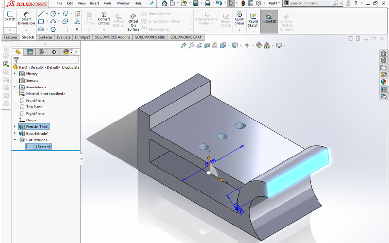 Using The Derive Sketch Tool In SOLIDWORKS - Conceptia Konnect