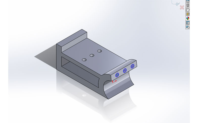 Position the derived sketch by dragging and dimensioning it to the selected face.