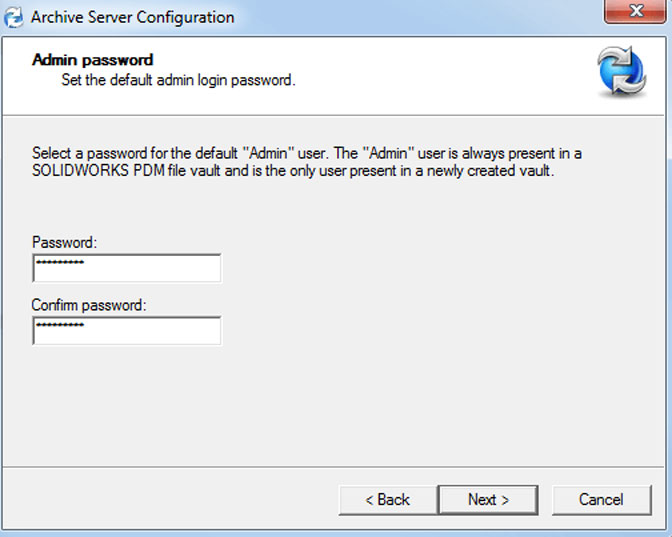 Configure Archive Server - admin password