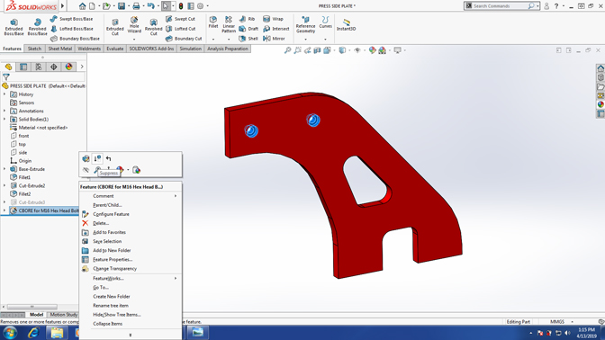  Hole Wizard in SOLIDWORKS 2019