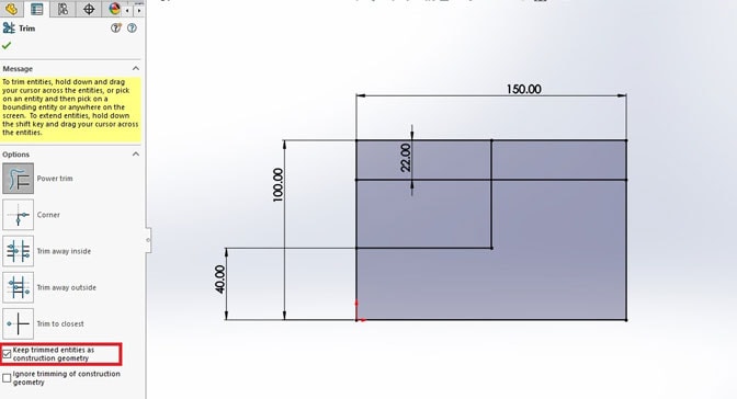 SOLIDWORKS Trim Tool