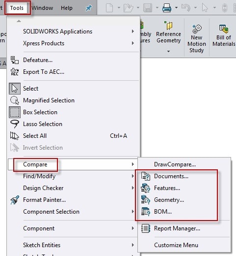 SOLIDWORKS Compare Geometry