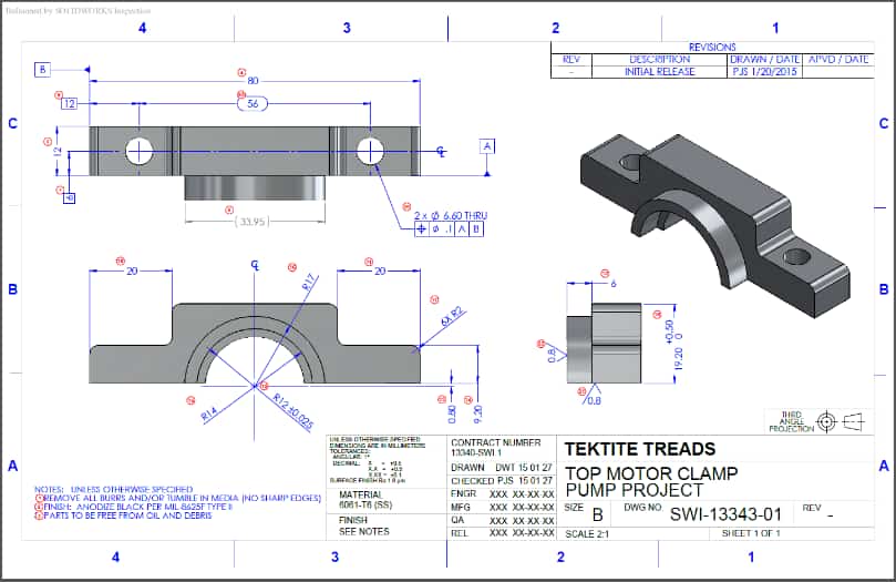 SOLIDWORKS Inspection Drawing