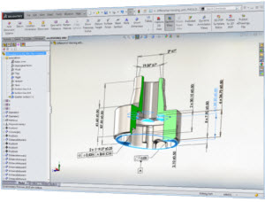 SOLIDWORKS MBD defines PMI directly in 3D