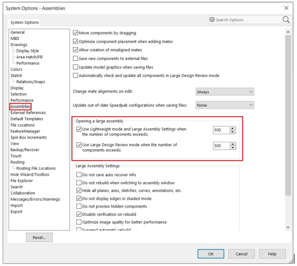 Light weight mode files in SOLIDWORKS