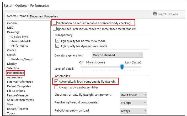 Error checking in SOLIDWORKS