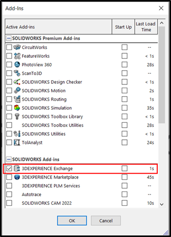 3DEXPERIENCE Exchange" Add-in 