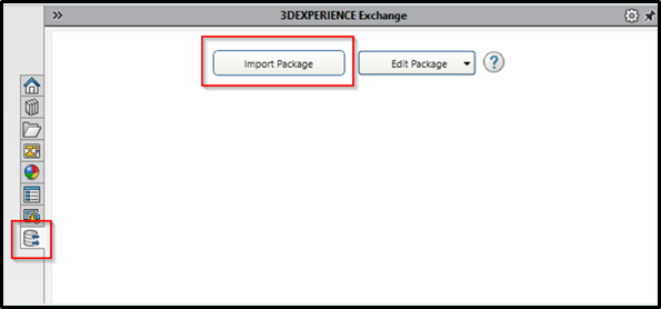 Import Package from the 3DEXPERIENCE Exchange menu.