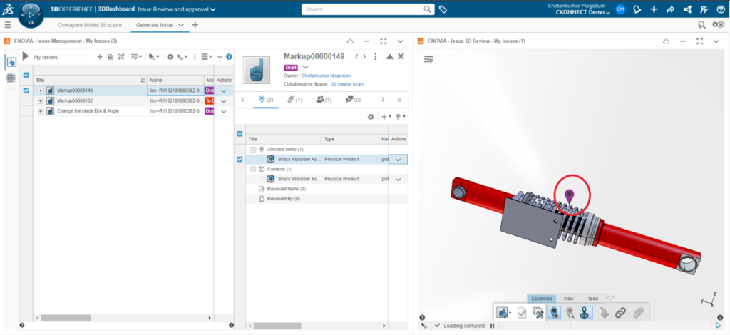 Address issue with the 3D review and analyze