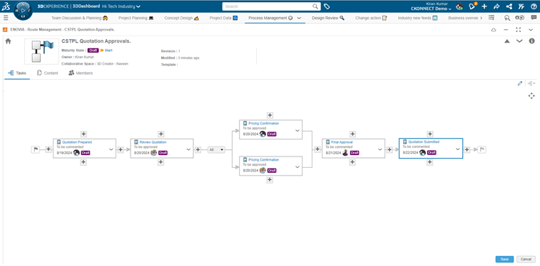 Once you start the Route, the Assignee will get a Notification as per the above so that he can directly click on that notification and approve or reject it as per the requirement.