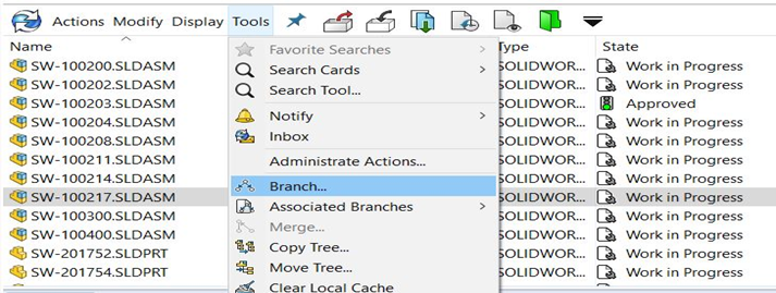 Manage Products and Variants with SOLIDWORKS PDM Branch and Merge feature