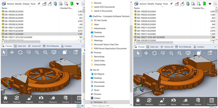 Design Comparison of a Source and Branched File.