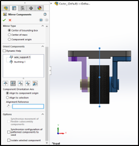 Select the Mirror Type based on your requirement. There are 3 types as follows:
a.	Center of bounding box
b.	Center of mass
c.	Component origin
