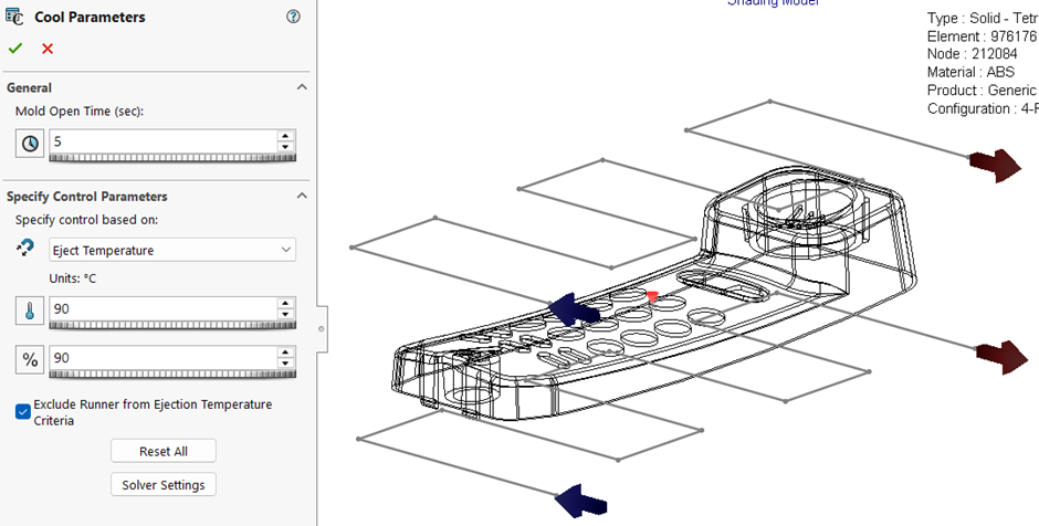 Optimizing cycle time using advanced analysis of cooling system study