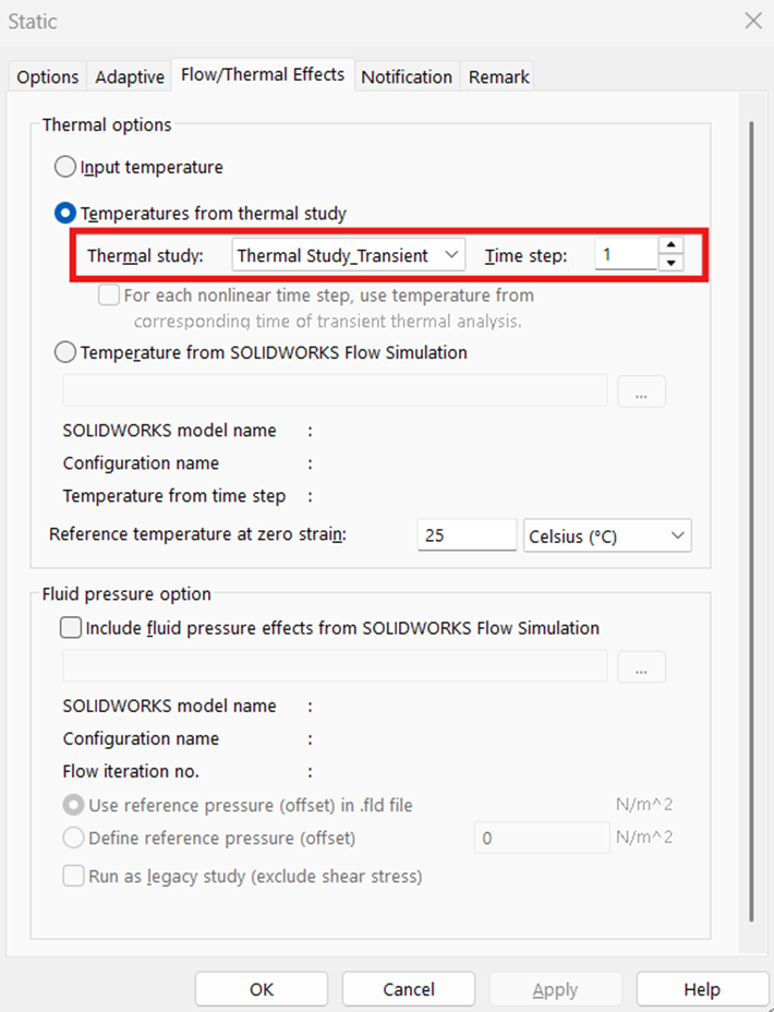 Importing Transient state results into Static setup with Time Increment Selection