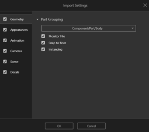Differences between Export Simple, Export Advanced and Save Advanced in SOLIDWORKS Visualize Add-in