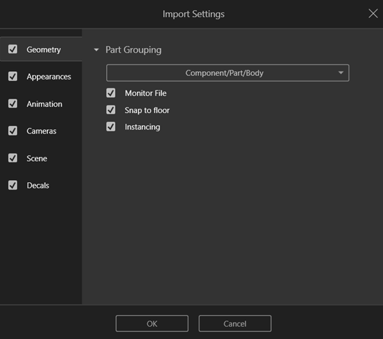Differences between Export Simple, Export Advanced and Save Advanced in SOLIDWORKS Visualize Add-in