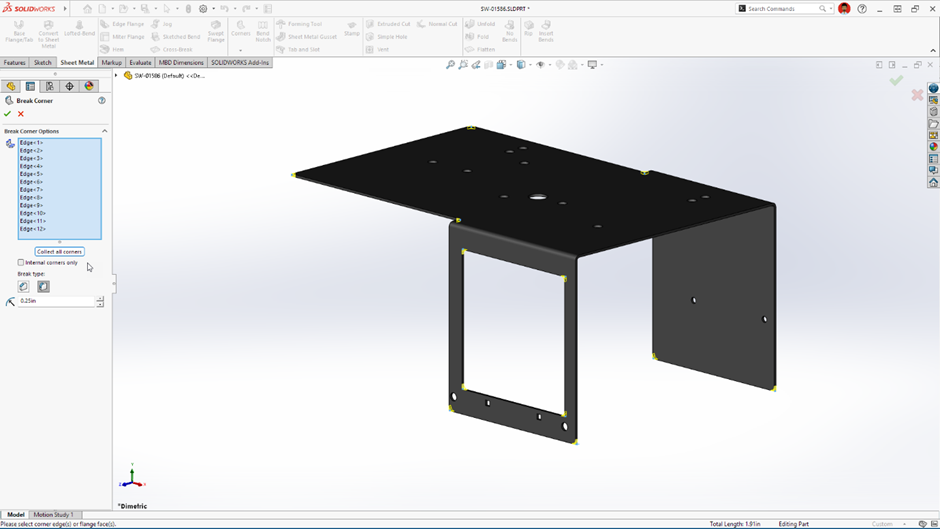 Sheet Metal - Feature Improvement - Break Corner