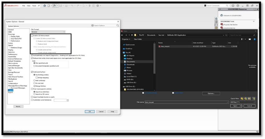 Workflow when Enable 3D Interconnect is unchecked