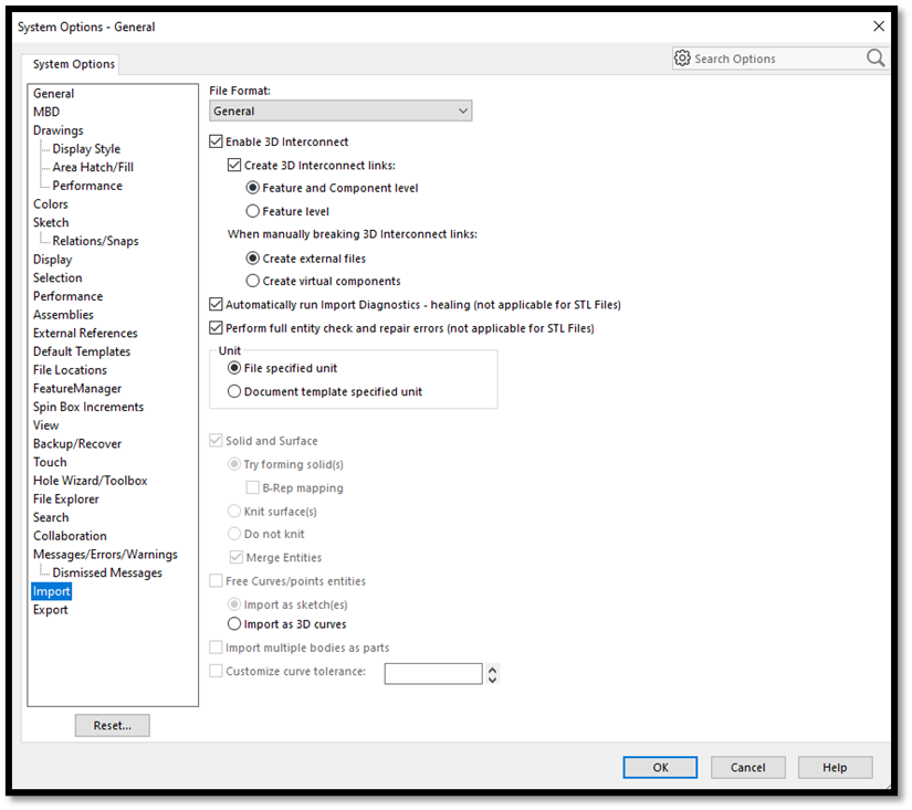 import neutral files in SOLIDWORKS