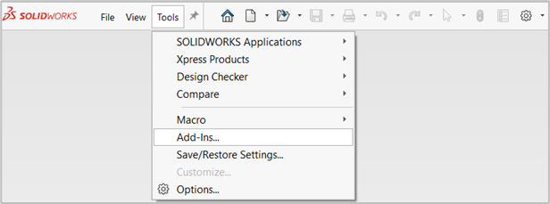Navigate to ‘Tools’ on the Menu Bar at the top and select Add-Ins.
