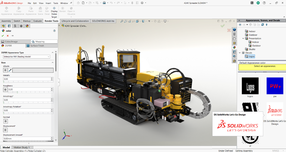 Select a scene (environment, lighting, background)
