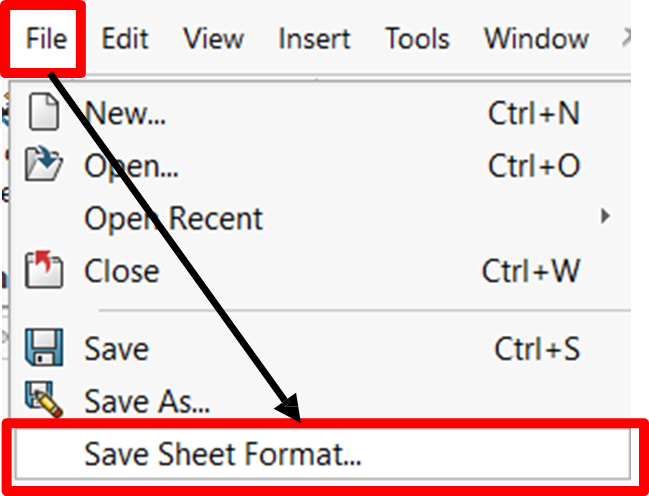 Adding Custom Sheet format to the new sheets in SOLIDWORKS Drawings
