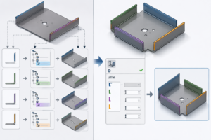 Multi Length Edge Flange Feature for Faster Sheet Metal Design in SOLIDWORKS