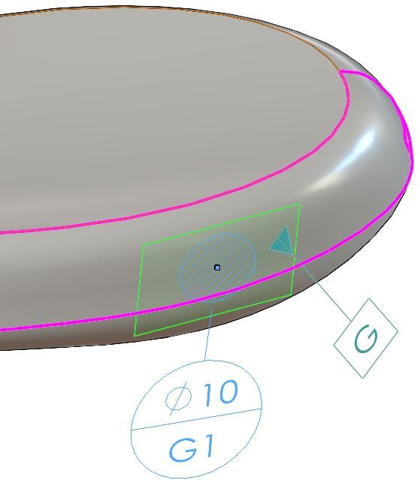 Datum Target on the face
